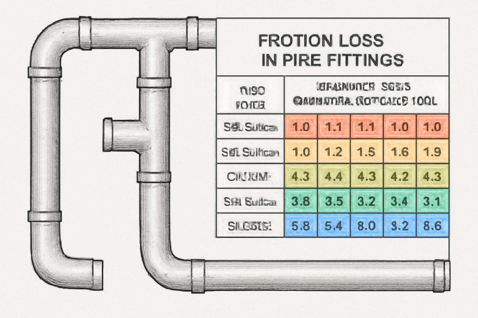 pipe fitting friction loss table