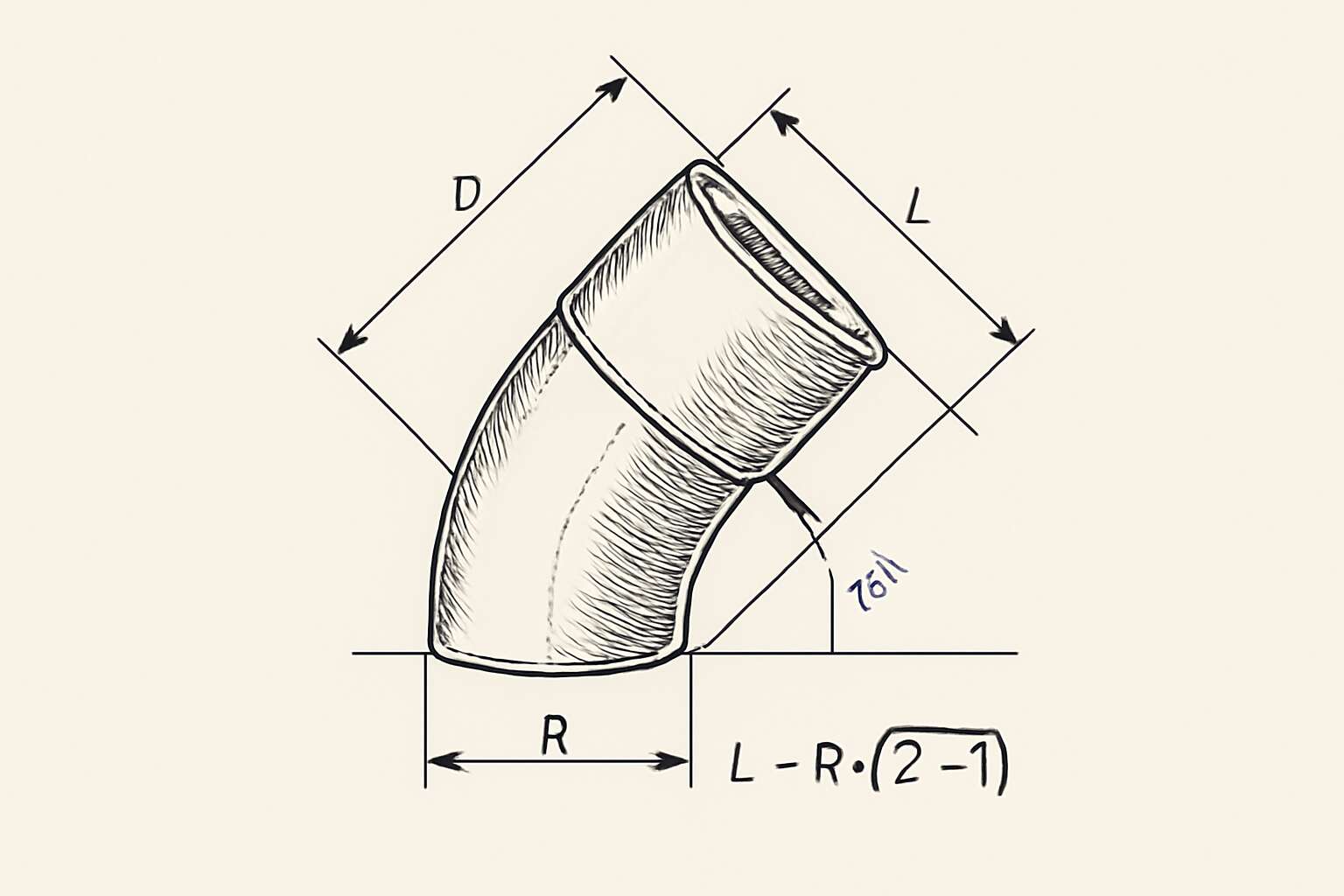 pipe fitting 45 degree formula