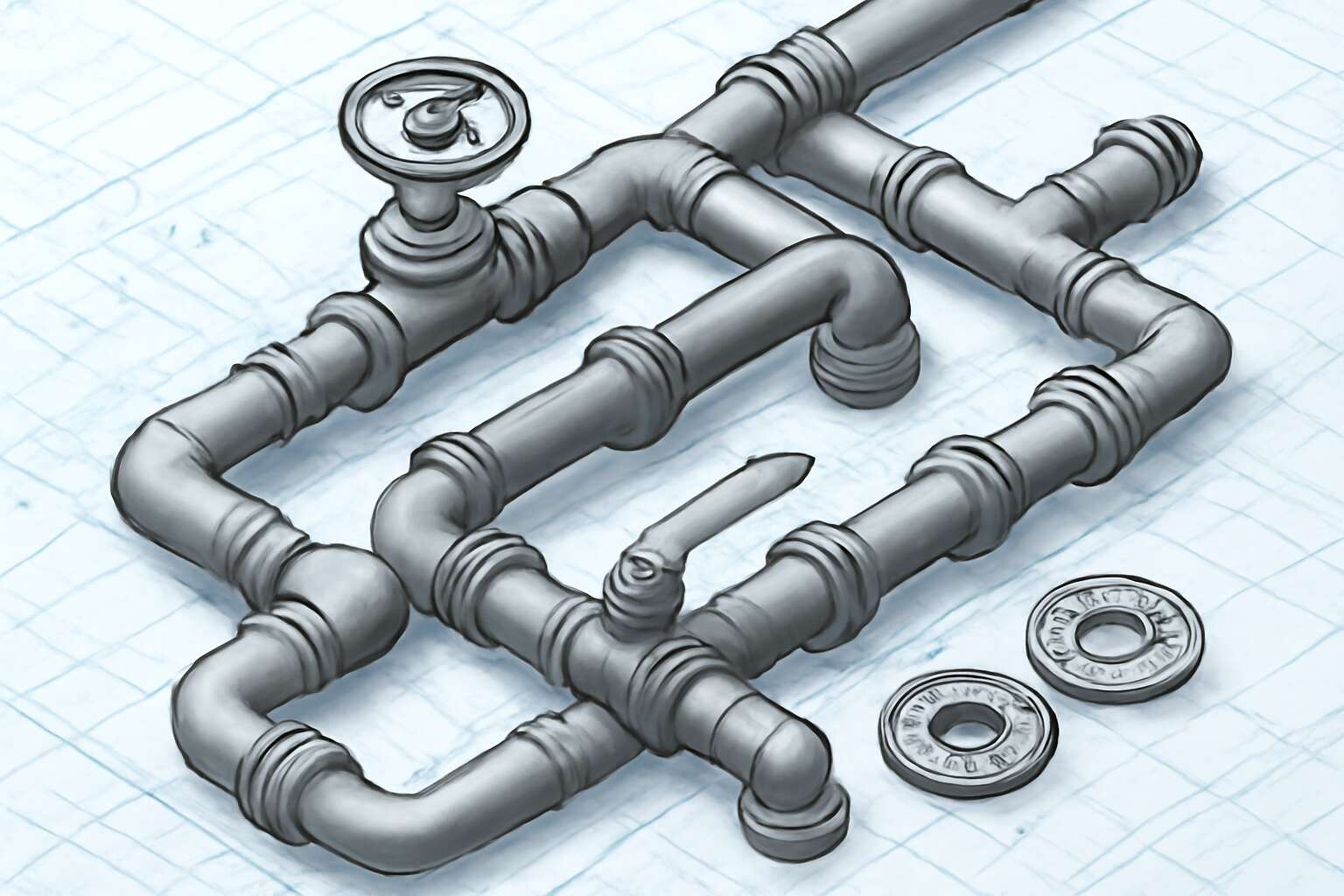 pipe fitting layout